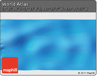 Shaded Relief 3D Map of the Area around 27° 29' 28" S, 140° 10' 30" W