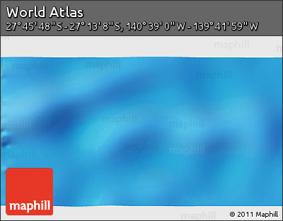 Shaded Relief 3D Map of the Area around 27° 29' 28" S, 140° 10' 30" W