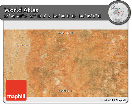 Satellite 3D Map of the Area around 27° 29' 28" S, 146° 16' 30" E