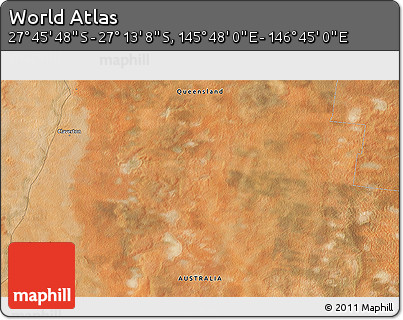 Satellite 3D Map of the Area around 27° 29' 28" S, 146° 16' 30" E