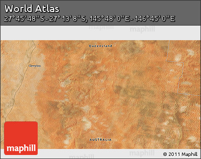 Satellite 3D Map of the Area around 27° 29' 28" S, 146° 16' 30" E
