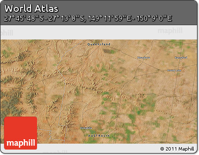 Satellite 3D Map of the Area around 27° 29' 28" S, 149° 40' 30" E