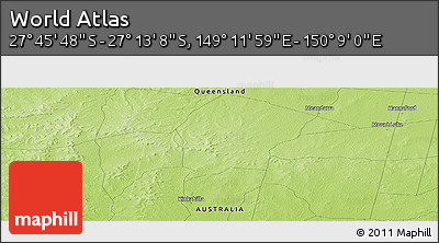 Physical Panoramic Map of the Area around 27° 29' 28" S, 149° 40' 30" E