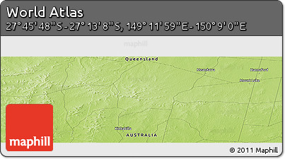Physical Panoramic Map of the Area around 27° 29' 28" S, 149° 40' 30" E