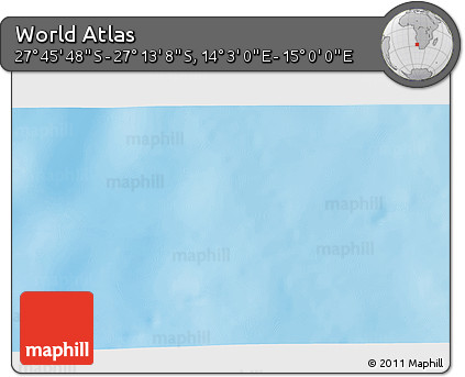 Physical 3D Map of the Area around 27° 29' 28" S, 14° 31' 30" E