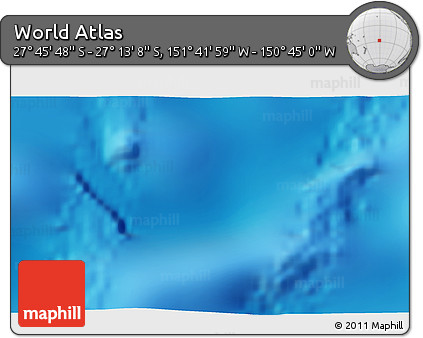 Physical 3D Map of the Area around 27° 29' 28" S, 151° 13' 29" W