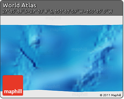Physical 3D Map of the Area around 27° 29' 28" S, 151° 13' 29" W