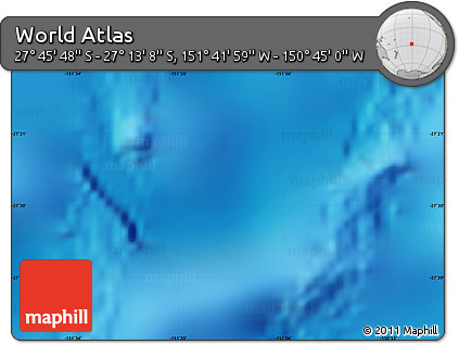 Physical Map of the Area around 27° 29' 28" S, 151° 13' 29" W