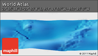 Physical Panoramic Map of the Area around 27° 29' 28" S, 151° 13' 29" W