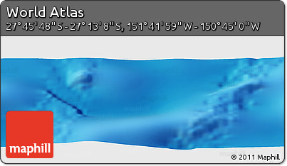 Physical Panoramic Map of the Area around 27° 29' 28" S, 151° 13' 29" W