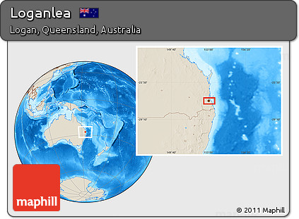 Shaded Relief Location Map of Loganlea
