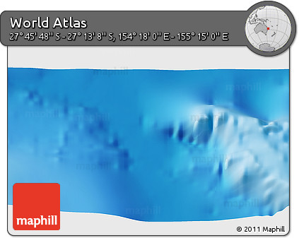Physical 3D Map of the Area around 27° 29' 28" S, 154° 46' 30" E