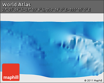 Physical 3D Map of the Area around 27° 29' 28" S, 154° 46' 30" E