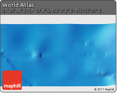 Physical 3D Map of the Area around 27° 29' 28" S, 156° 28' 29" E
