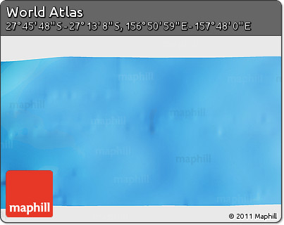 Physical 3D Map of the Area around 27° 29' 28" S, 157° 19' 29" E