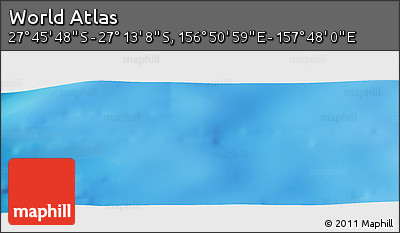 Physical Panoramic Map of the Area around 27° 29' 28" S, 157° 19' 29" E