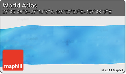 Physical Panoramic Map of the Area around 27° 29' 28" S, 157° 19' 29" E