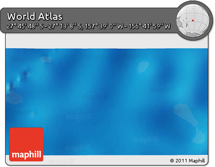 Shaded Relief 3D Map of the Area around 27° 29' 28" S, 157° 10' 30" W