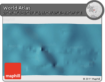 Satellite 3D Map of the Area around 27° 29' 28" S, 158° 10' 30" E