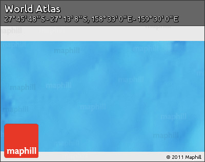 Physical 3D Map of the Area around 27° 29' 28" S, 159° 1' 30" E