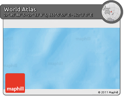 Physical 3D Map of the Area around 27° 29' 28" S, 161° 34' 29" E