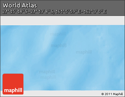 Physical 3D Map of the Area around 27° 29' 28" S, 161° 34' 29" E