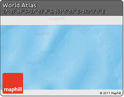Physical 3D Map of the Area around 27° 29' 28" S, 161° 34' 29" E