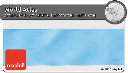 Physical Panoramic Map of the Area around 27° 29' 28" S, 161° 34' 29" E