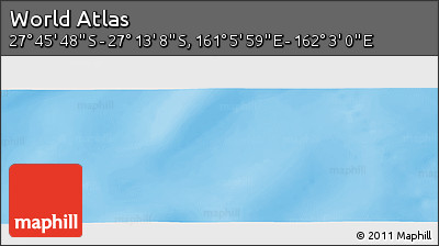 Physical Panoramic Map of the Area around 27° 29' 28" S, 161° 34' 29" E
