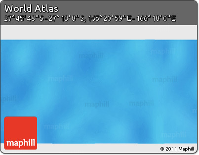 Physical 3D Map of the Area around 27° 29' 28" S, 165° 49' 29" E