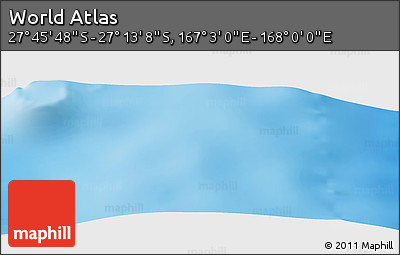 Physical Panoramic Map of the Area around 27° 29' 28" S, 167° 31' 30" E