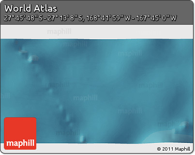 Satellite 3D Map of the Area around 27° 29' 28" S, 168° 13' 29" W