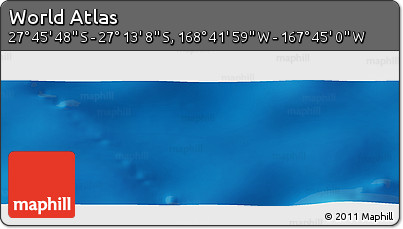 Shaded Relief Panoramic Map of the Area around 27° 29' 28" S, 168° 13' 29" W