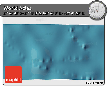 Satellite 3D Map of the Area around 27° 29' 28" S, 169° 13' 29" E