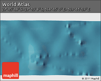 Satellite 3D Map of the Area around 27° 29' 28" S, 169° 13' 29" E