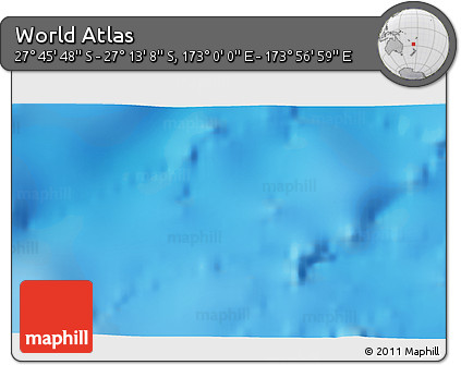 Physical 3D Map of the Area around 27° 29' 28" S, 173° 28' 29" E