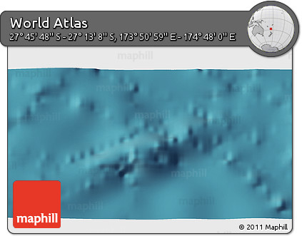 Satellite 3D Map of the Area around 27° 29' 28" S, 174° 19' 29" E