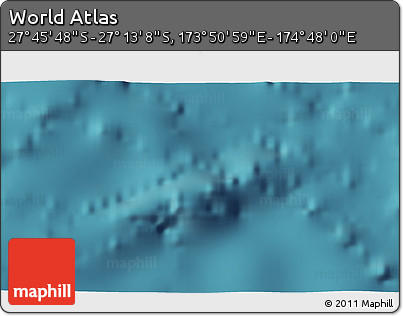 Satellite 3D Map of the Area around 27° 29' 28" S, 174° 19' 29" E