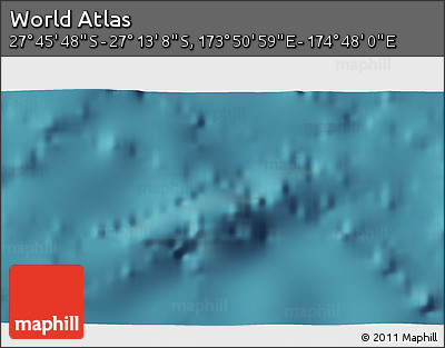 Satellite 3D Map of the Area around 27° 29' 28" S, 174° 19' 29" E