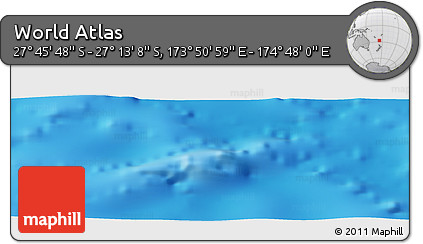 Physical Panoramic Map of the Area around 27° 29' 28" S, 174° 19' 29" E