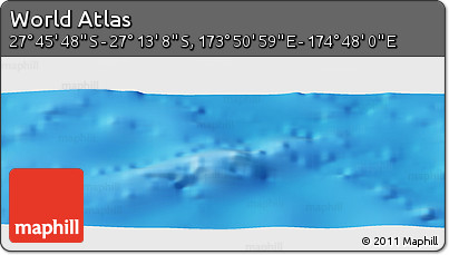 Physical Panoramic Map of the Area around 27° 29' 28" S, 174° 19' 29" E