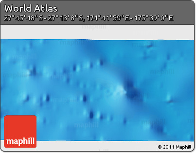 Physical 3D Map of the Area around 27° 29' 28" S, 175° 10' 30" E