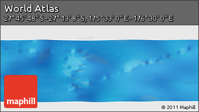 Physical Panoramic Map of the Area around 27° 29' 28" S, 176° 1' 30" E