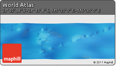 Physical Panoramic Map of the Area around 27° 29' 28" S, 176° 1' 30" E
