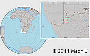 Gray Location Map of the area around 27° 29' 28" S, 20° 28' 30" E