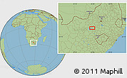 Savanna Style Location Map of the area around 27° 29' 28" S, 26° 25' 29" E