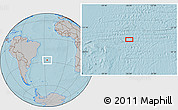 Gray Location Map of the area around 27° 29' 28" S, 26° 16' 29" W, hill shading