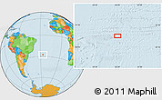 Political Location Map of the area around 27° 29' 28" S, 26° 16' 29" W