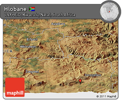 Satellite Panoramic Map of Hlobane