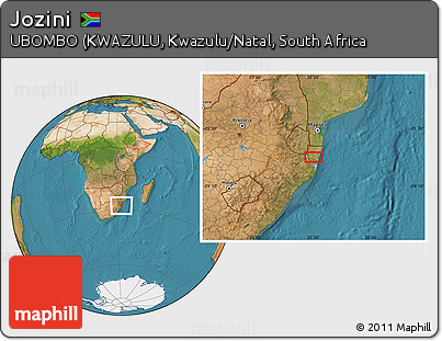Satellite Location Map of Jozini
